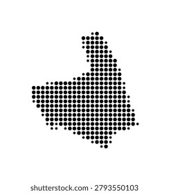 Symbol Map of Kwai Tsing (Hong Kong S.A.R.) showing the area with a pattern of black circles