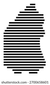 Mapa de símbolos de Ladera Ranch (Califórnia, Estados Unidos) mostrando a aldeia ou assentamento com um padrão de apenas algumas linhas horizontais pretas