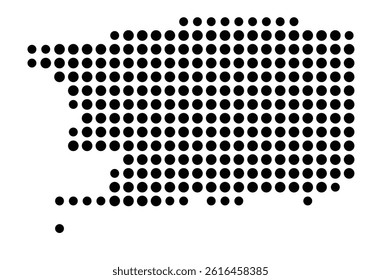 Symbol Map of Lakewood (United States) showing the city with a pattern of just a few black dots