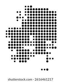 Symbol Map of Lakewood (United States) showing the city with a pattern of just a few black dots