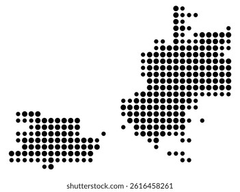 Symbol Map of Las Cruces (United States) showing the city with a pattern of just a few black dots