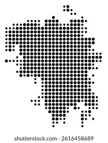 Symbol Map of Lincoln (United States) showing the city with a pattern of just a few black dots
