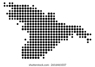 Symbol Map of Little Rock (United States) showing the city with a pattern of just a few black dots