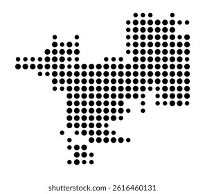 Symbol Map of Livermore (United States) showing the city with a pattern of just a few black dots