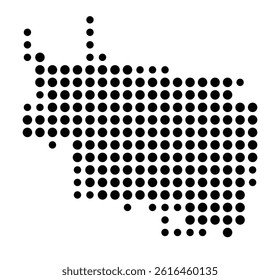Symbol Map of Lynwood (United States) showing the city with a pattern of just a few black dots