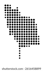 Symbol Map of Manchester (United States) showing the city with a pattern of just a few black dots