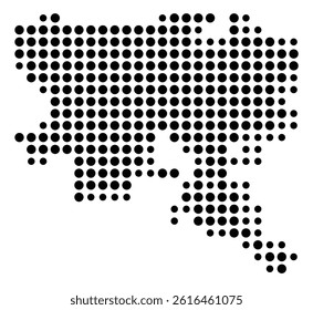 Symbol Map of Marana (United States) showing the city with a pattern of just a few black dots