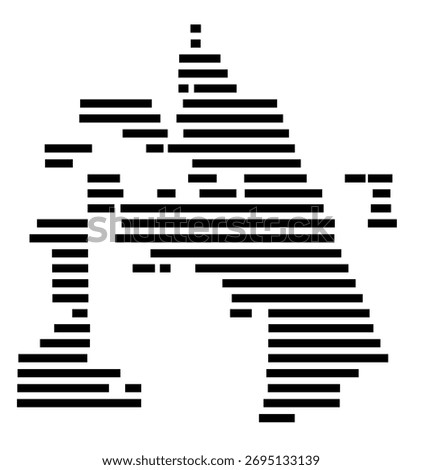 Symbol Map of Melbourne (Florida, United States) showing the village or settlement with a pattern of just a few black horizontal lines