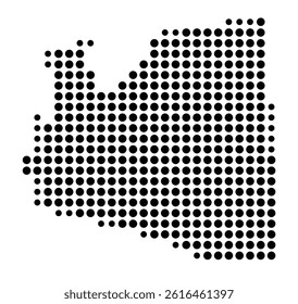 Symbol Map of Meriden (United States) showing the city with a pattern of just a few black dots