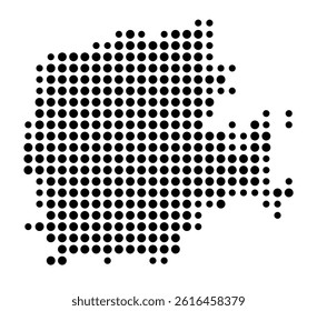 Symbol Map of Middletown (United States) showing the city with a pattern of just a few black dots