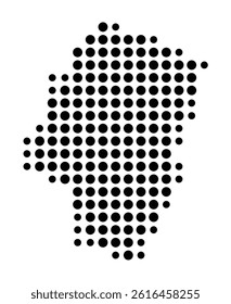 Symbol Map of Mount Vernon (United States) showing the city with a pattern of just a few black dots