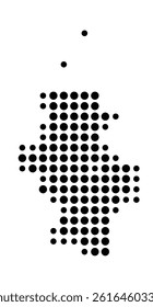 Symbol Map of Mountain View (United States) showing the city with a pattern of just a few black dots
