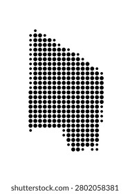Symbol Map of the Municipality Cair (Macedonia) showing the area with a pattern of black circles