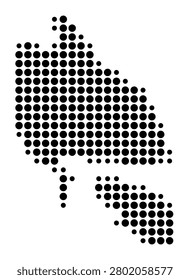 Symbol Map of the Municipality Herceg Novi (Montenegro) showing the area with a pattern of black circles