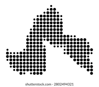 Symbol Map of the Municipality Siguldas (Latvia) showing the area with a pattern of black circles