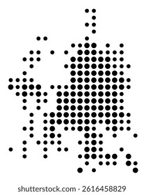 Symbol Map of Murfreesboro (United States) showing the city with a pattern of just a few black dots