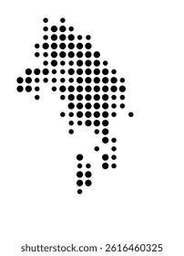 Symbol Map of Napa (United States) showing the city with a pattern of just a few black dots