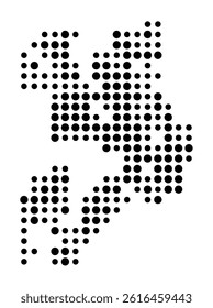 Symbol Map of Naperville (United States) showing the city with a pattern of just a few black dots