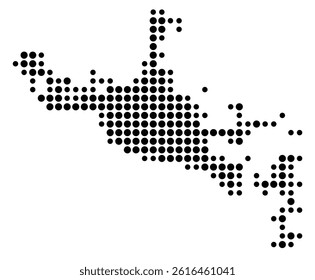 Symbol Map of North Little Rock (United States) showing the city with a pattern of just a few black dots