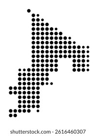 Symbol Map of Palm Desert (United States) showing the city with a pattern of just a few black dots