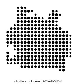 Symbol Map of Paramount (United States) showing the city with a pattern of just a few black dots