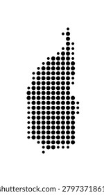 Symbol Map of the Parish Saint David (Dominica) showing the area with a pattern of black circles