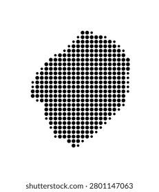 Symbol Map of the Parish Saint Philip (Barbados) showing the area with a pattern of black circles