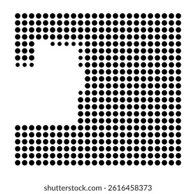 Symbol Map of Parma (United States) showing the city with a pattern of just a few black dots