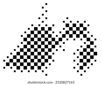 Symbol Map of the Prefecture Shizuoka (Japan) showing the territory with a pattern of black squares like a chessboard