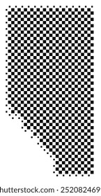 Symbol Map of the Province Alberta (Canada) showing the territory with a pattern of black squares like a chessboard
