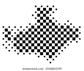 Symbol Map of the Province Avellino (Italy) showing the territory with a pattern of black squares like a chessboard