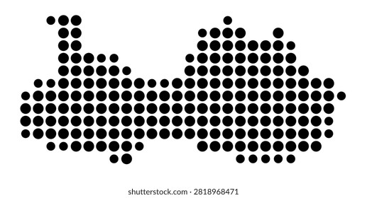 Symbol Map of the Province Bac Giang (Vietnam) showing the area with a pattern of black circles