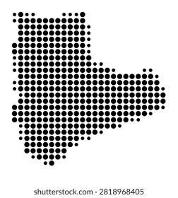 Symbol Map of the Province Bac Lieu (Vietnam) showing the area with a pattern of black circles
