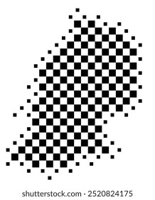 Symbol Map of the Province Campobasso (Italy) showing the territory with a pattern of black squares like a chessboard