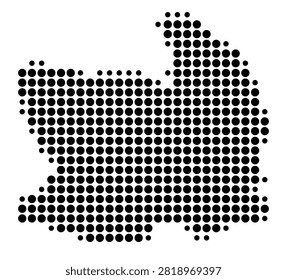 Symbol Map of the Province Chai Nat (Thailand) showing the area with a pattern of black circles