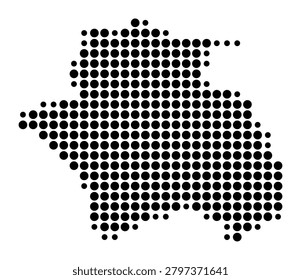 Symbol Map of the Province Constantine (Algeria) showing the area with a pattern of black circles