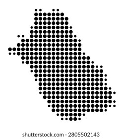 Symbol Map of the Province Fars (Iran) showing the area with a pattern of black circles