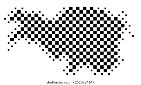 Symbol Map of the Province Ferrara (Italy) showing the territory with a pattern of black squares like a chessboard