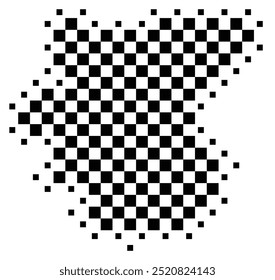 Symbol Map of the Province Foggia (Italy) showing the territory with a pattern of black squares like a chessboard