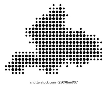 Symbol Map of the Province Gelderland (Netherlands) showing the territory with a pattern of black circles