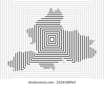 Symbol Map of the Province Gelderland (Netherlands) showing the territory with a series of black square lines on white background