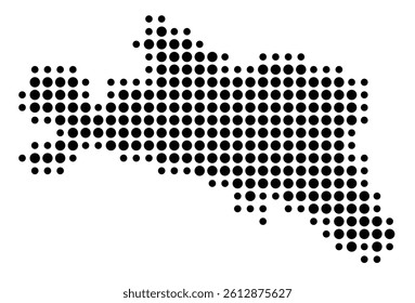 Symbol Map of the Province Genova (Italy) showing the territory with a pattern of black circles