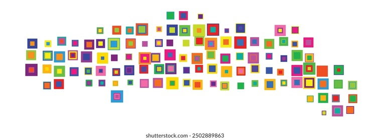 Symbol Map of the Province Gorontalo (Indonesia) showing the territory with a pattern of overlapping colorful squares like candies