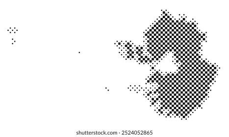 Symbol Map of the Province Gyeonggi (South Korea) showing the territory with a pattern of black squares like a chessboard