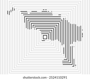 Symbol Map of the Province Hainaut (Belgium) showing the territory with a series of black square lines on white background