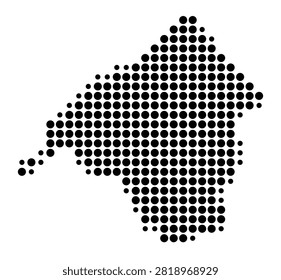 Symbol Map of the Province Isparta (Turkey) showing the area with a pattern of black circles