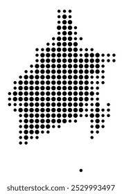 Symbol Map of the Province Kalimantan Selatan (Indonesia) showing the territory with a pattern of black circles