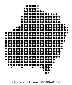 Symbol Map of the Province Kamphaeng Phet (Thailand) showing the area with a pattern of black circles