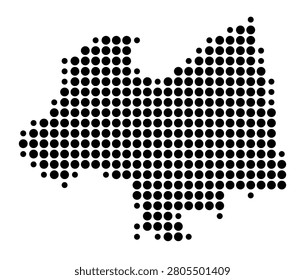 Symbol Map of the Province Kampong Thum (Cambodia) showing the area with a pattern of black circles