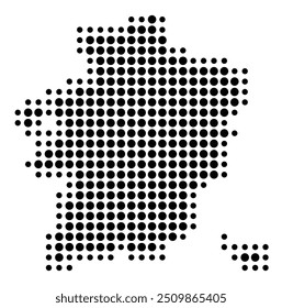Symbol Map of the Province Limburg (Belgium) showing the territory with a pattern of black circles